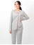 Kadın Gömlek Yaka %100 Pamuk Çizgili Kırmızı Pijama Takımı 2444 5