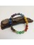 Doğal Taş Kadın Erkek Çakra Bileklik - 8mm Küre Kesim Kaplan Gözü, Sodalit, Aventurin, Lapis Lazuli, Kırmızı Jasper, Sitrin ve Ametist-Hediye Bileklik 2