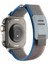 Apple Watch Uyumlu Ultra 49MM Hasır Kordon KRD-106 Strap Kayış-Gri-Mavi 1