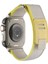 Apple Watch Uyumlu Ultra 49MM Hasır Kordon KRD-106 Strap Kayış-Beyaz-Sarı 1