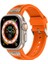 Apple Watch Uyumlu Ultra 49MM KRD-117 Hava Alabilen Delikli Metal Süslemeli Desenli Silikon Kordon-Tit 1