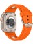 Apple Watch Uyumlu Ultra 49MM KRD-117 Hava Alabilen Delikli Metal Süslemeli Desenli Silikon Kordon-Tit 2