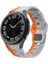 Galaxy Watch 6 40MM KRD-116 20MM Futbol Desenli Spor Tasarımlı Silikon Kordon-Gri-Turuncu 1
