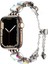 Apple Watch Uyumlu 38MM KRD-115 Renkli Taş Tasarımlı Kordon-Lila 3