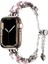 Apple Watch Uyumlu 42MM KRD-115 Renkli Taş Tasarımlı Kordon-Rose Pembe 2