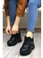 2069 Anatomik Gizli Dolgu Tabanlı Kadın Sneakers Ayakkabı - Nkt02069-Sıyah-38 2