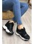 2069 Anatomik Gizli Dolgu Tabanlı Kadın Sneakers Ayakkabı - Nkt02069-Sıyah Beyaz-37 2