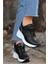 2070 Anatomik Dolgu Tabanlı Kadın Sneakers Ayakkabı - Nkt02070-Sıyah Beyaz-37 2