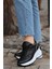 2070 Anatomik Dolgu Tabanlı Kadın Sneakers Ayakkabı - Nkt02070-Sıyah Beyaz-37 4