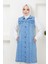Kadın Mavi Denim Tam Boy Kot Yelek 3