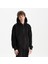 Erkek Siyah %100 Organik Pamuk Kanguru Cepli Fermuarlı Kapüşonlu Oversize Sweatshirt 2