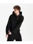 Erkek Siyah %100 Organik Pamuk Kanguru Cepli Fermuarlı Kapüşonlu Oversize Sweatshirt 3