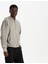 Erkek Gri %100 Organik Pamuk Kanguru Cepli Fermuarlı Kapüşonlu Oversize Sweatshirt 2