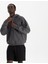 Erkek Füme %100 Organik Pamuk Kanguru Cepli Fermuarlı Kapüşonlu Oversize Sweatshirt 2
