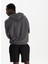 Erkek Füme %100 Organik Pamuk Kanguru Cepli Fermuarlı Kapüşonlu Oversize Sweatshirt 4