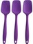 Bybirgül Büyük Boy Silikon Yanmaz Yapışmaz Düz Spatula Mor 3 Lü Set 1