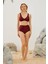 Bordo Toparlayıcı Yüksek Bel Bikini Altı Astarlı Uv Korumalı 2