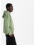 Erkek Yeşil %100 Organik Pamuk Kanguru Cepli Fermuarlı Kapüşonlu Oversize Sweatshirt 2