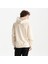 Erkek Bej %100 Organik Pamuk Kanguru Cepli Fermuarlı Kapüşonlu Oversize Sweatshirt 4