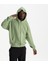 Erkek Yeşil %100 Organik Pamuk Kanguru Cepli Fermuarlı Kapüşonlu Oversize Sweatshirt 3