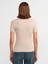 30747 Bisiklet Yaka Basic T-Shirt-Bej 2