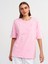 31150 Yıkama Efektli Taşlı T-Shirt-Açık Pembe 1