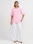 31150 Yıkama Efektli Taşlı T-Shirt-Açık Pembe 3