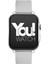 Gri Youwatch F13-YF133 Gümüş Renk Kasa & Gri Silikon Kordon Akıllı Saat Ios ve Android Uyumludur. 2 1