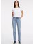 Normal Bel Bol Paça Regular Fit Mavi Kadın Denim Pantolon Gj G08 Mıd Rıse Stra - Eco Recy Co 1