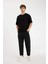 Comfort Regular Fit Rahat Kesim Bisiklet Yaka Ağır Kumaş Kısa Kollu Siyah Tişört C6140AX24AU 2