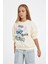 Kız Çocuk Disney Lilo & Stitch Relax Fit Bisiklet Yaka Sweatshirt C9516A824AU 4