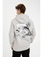 Erkek Açık Gri Star Wars-Mandalorian Regular Fit Kapüşonlu Sırt Baskılı Sweatshirt C6525AX24AU 1