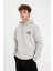 Erkek Açık Gri Star Wars-Mandalorian Regular Fit Kapüşonlu Sırt Baskılı Sweatshirt C6525AX24AU 3