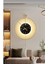 (Büyük Boy - 50*75 cm)Metal Timelles Gold (Pilli LED ) Siyah Göbek - (Quartz Mekanizmalı) Modern Metal Duvar Sa 1