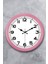 Pembe 31 cm Dekoratif Gerçek Cam Sessiz Mekanizma Duvar Saati 1