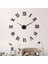 Siyah 3D Siyah Büyük Boy Roma Rakamlı Yapışkanlı Duvar Saati 3