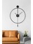 Modern XXL(60*80CM) Siyah Tiktok (Quartz Mekanizmalı)- Siyah 35 cm Akrep Yelkovan , Duvar Saati Met 3