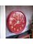 Yuvarlak Fosforlu Gece Parlayan Kırmızı Salon Duvar Saati 28 cm 4 Adet Bez Çanta Hediyeli B8 28 x 2 4