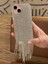iPhone 15 Uyumlu Lüks Gümüş Taşlı Püsküllü Kılıf 1