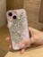 iPhone 15 Uyumlu Gümüş Kristal Taşlı Kelebek Kanadı Desenli Şeffaf Kılıf 1