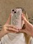 iPhone 15 Uyumlu Gümüş Kristal Taşlı Kelebek Kanadı Desenli Şeffaf Kılıf 3