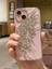 iPhone 15 Uyumlu Gümüş Kristal Taşlı Kelebek Kanadı Desenli Şeffaf Kılıf 5