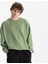 Erkek Yeşil %100 Organik Pamuk Bisiklet Yaka Oversize Sweatshirt 1