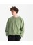 Erkek Yeşil %100 Organik Pamuk Bisiklet Yaka Oversize Sweatshirt 2