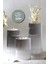 Gümüş 3 Lü Silver Gümüş Krom Tırtıklı Yüzey Mumluk Dekoratif Tealight Set Mum Abs Plastik Gümüş 3 1