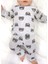 Bebek Pijama Uzun Gri Ayıcık Desen Yenidoğan Çocuk Pijama 1