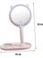 Buffer® Kedi Kulaklı Telefon Standlı Yuvarlak Dokunmatik LED Ayarlı Masa Üstü Makyaj Aynası 3