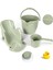 3'lü Bebek Banyo Seti - Vakum Tabanlı Yıkama Aparatı - Banyo Su Kovası - Maşrapa - Yeşil 1