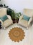 Jüt Hasır Görünümlü Desenli Modern El Örgüsü Daire Halı Kilim 3