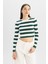 Coool Slim Fit Dar Kesim Çizgili Bisiklet Yaka Triko Kazak X6888AZ24WN 3